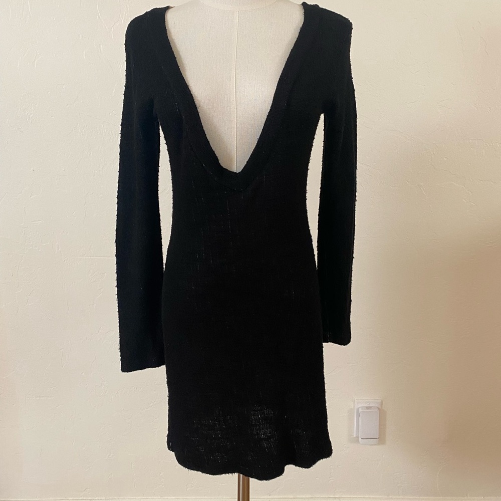 *** Black Long Sleeve Sweater Dress